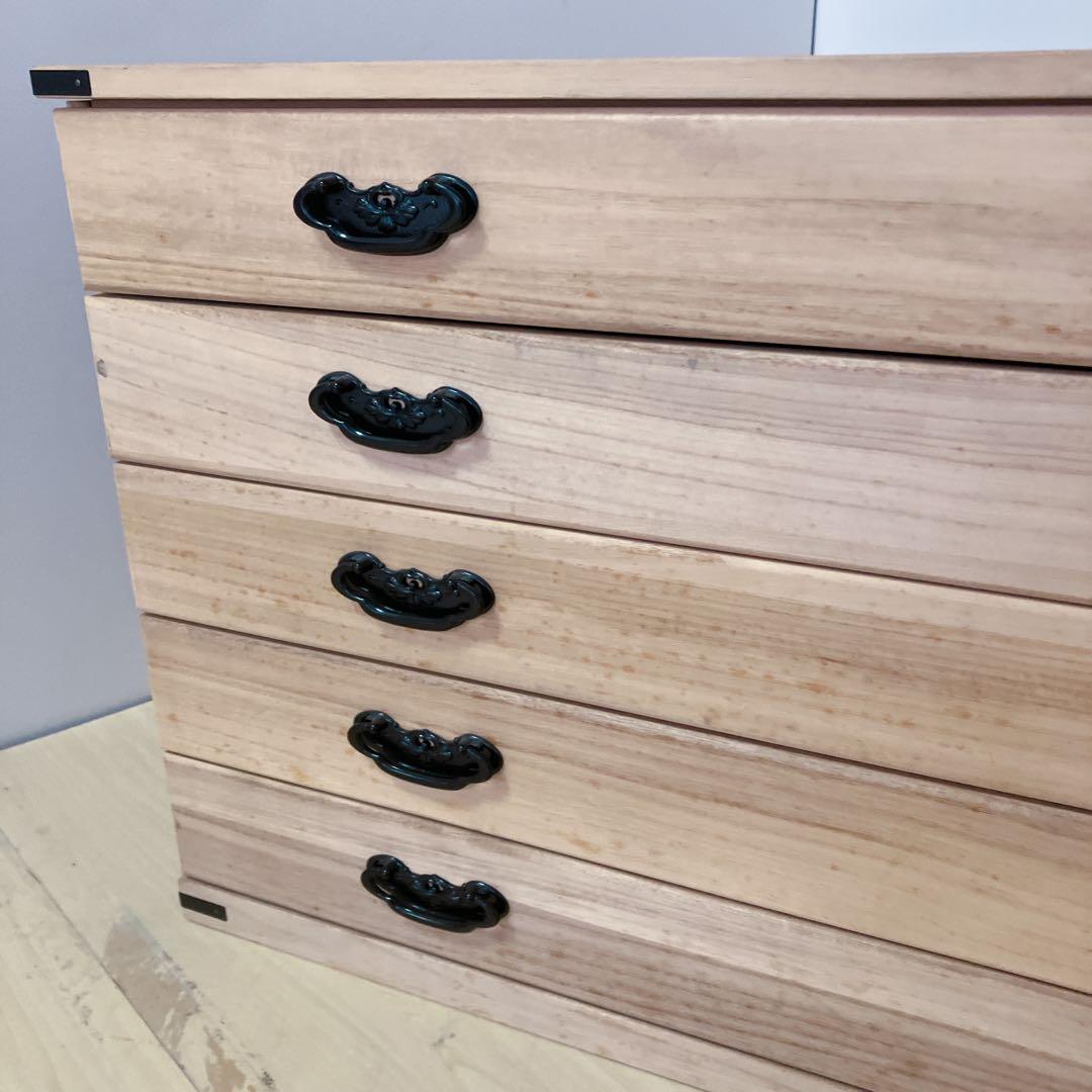 桐箪笥　桐タンス　5段　着物たんす　和装　収納　幅98×高さ45×奥行き43cm