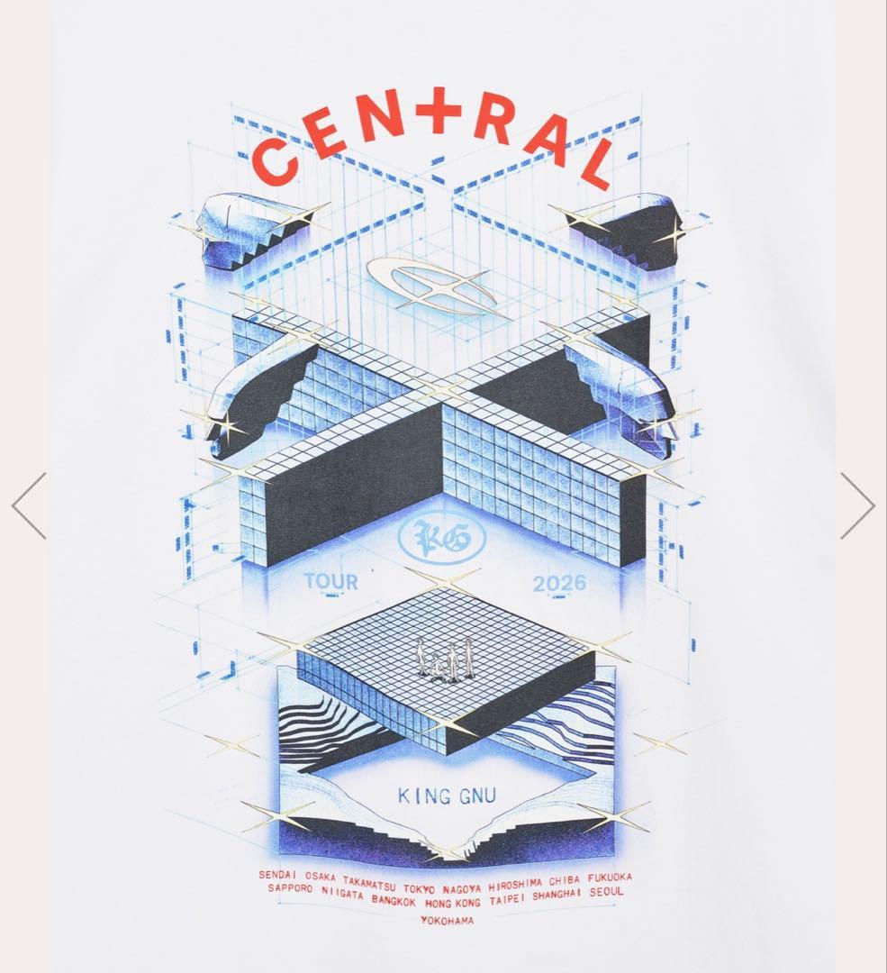 King Gnu CEN+RAL Tシャツ ホワイト　セントラル　Ｍ