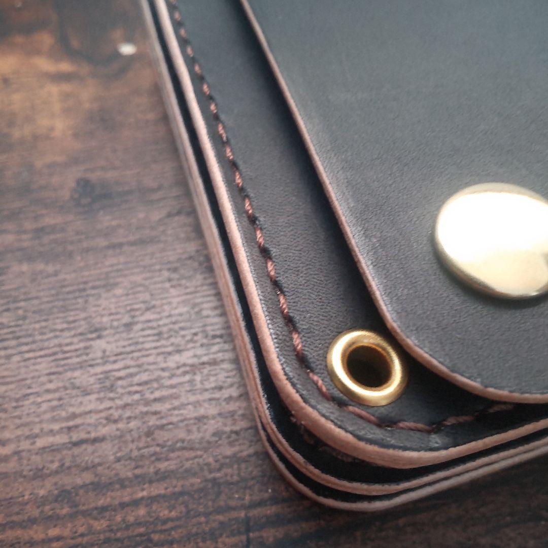 ★丘染め　ブラック★　ショートトラッカーウォレット