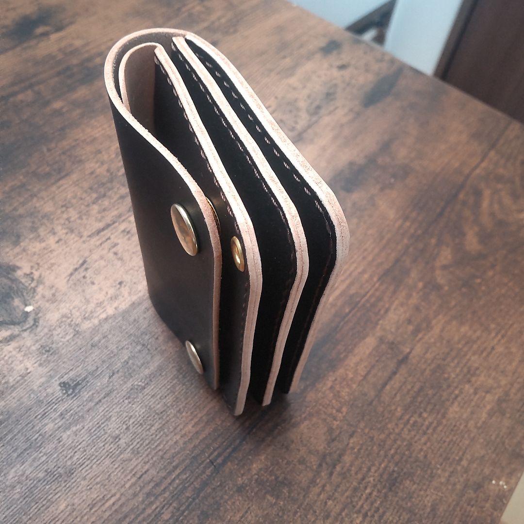 ★丘染め　ブラック★　ショートトラッカーウォレット