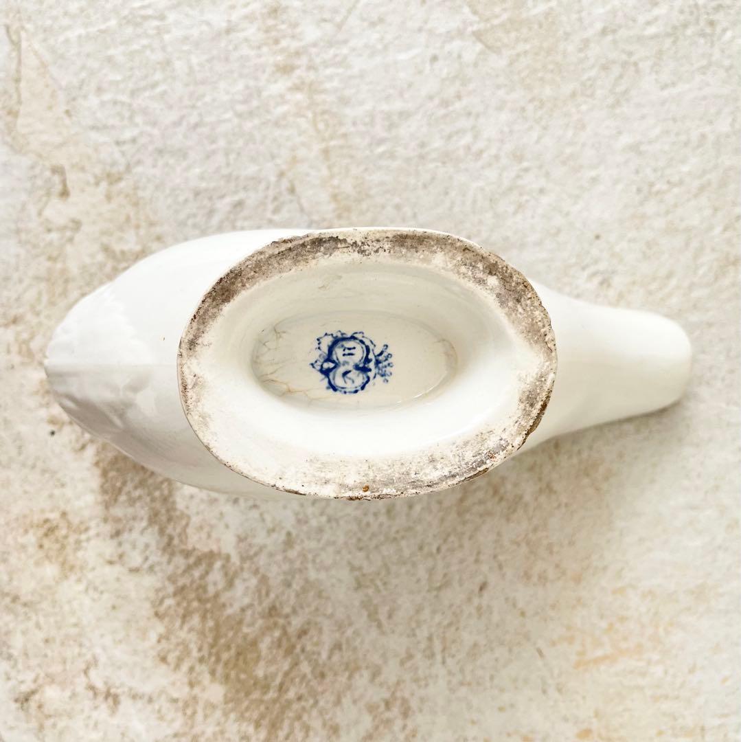【訳あり品】フランスアンティーク　ソーシエール　白鳥