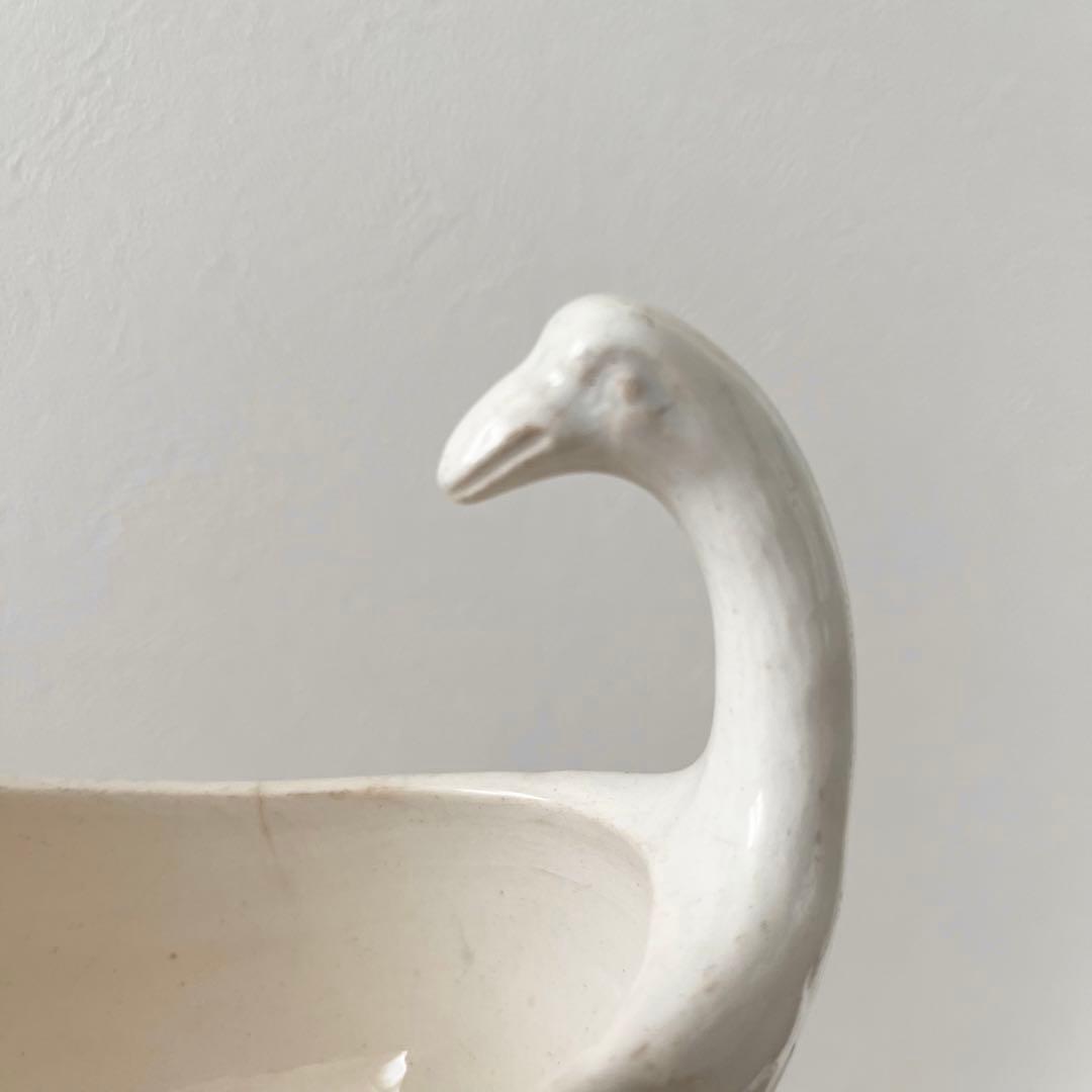 【訳あり品】フランスアンティーク　ソーシエール　白鳥