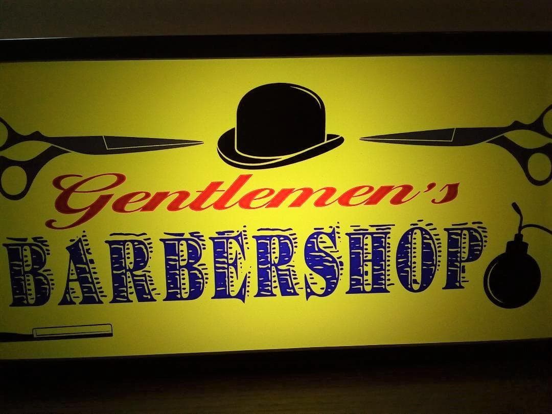 バーバー 理容室 ヘアーサロン 床屋② 店舗 看板 置物 雑貨 ライトBOX