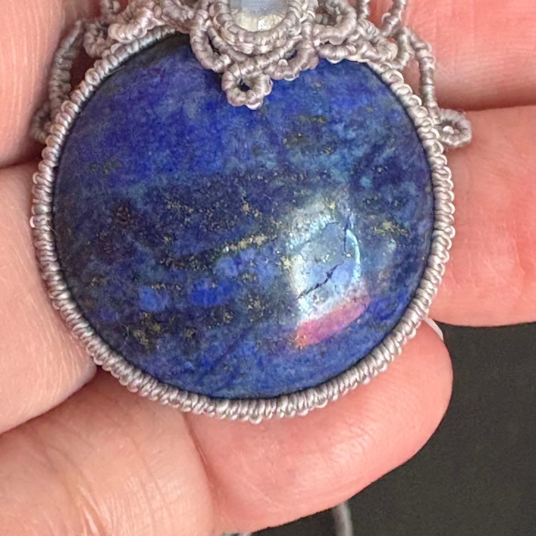 まぁ【特別価格】訳あり♡ラピスラズリ×ムーンストーンのマクラメネックレス