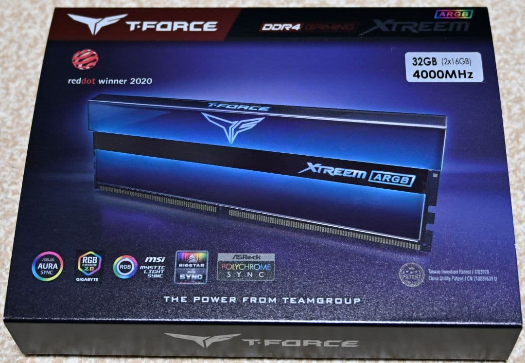 メモリー Team Xtreem ARGB DDR4 4000MHz 32GB