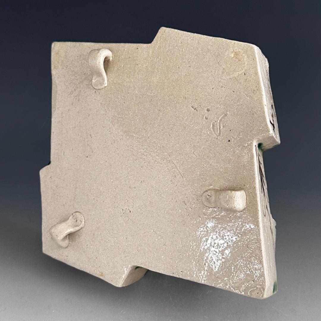 茶道具　弥七田織部　手付鉢　菓子器　菓子鉢　林英仁　共箱　陶芸　茶会　懐石道具