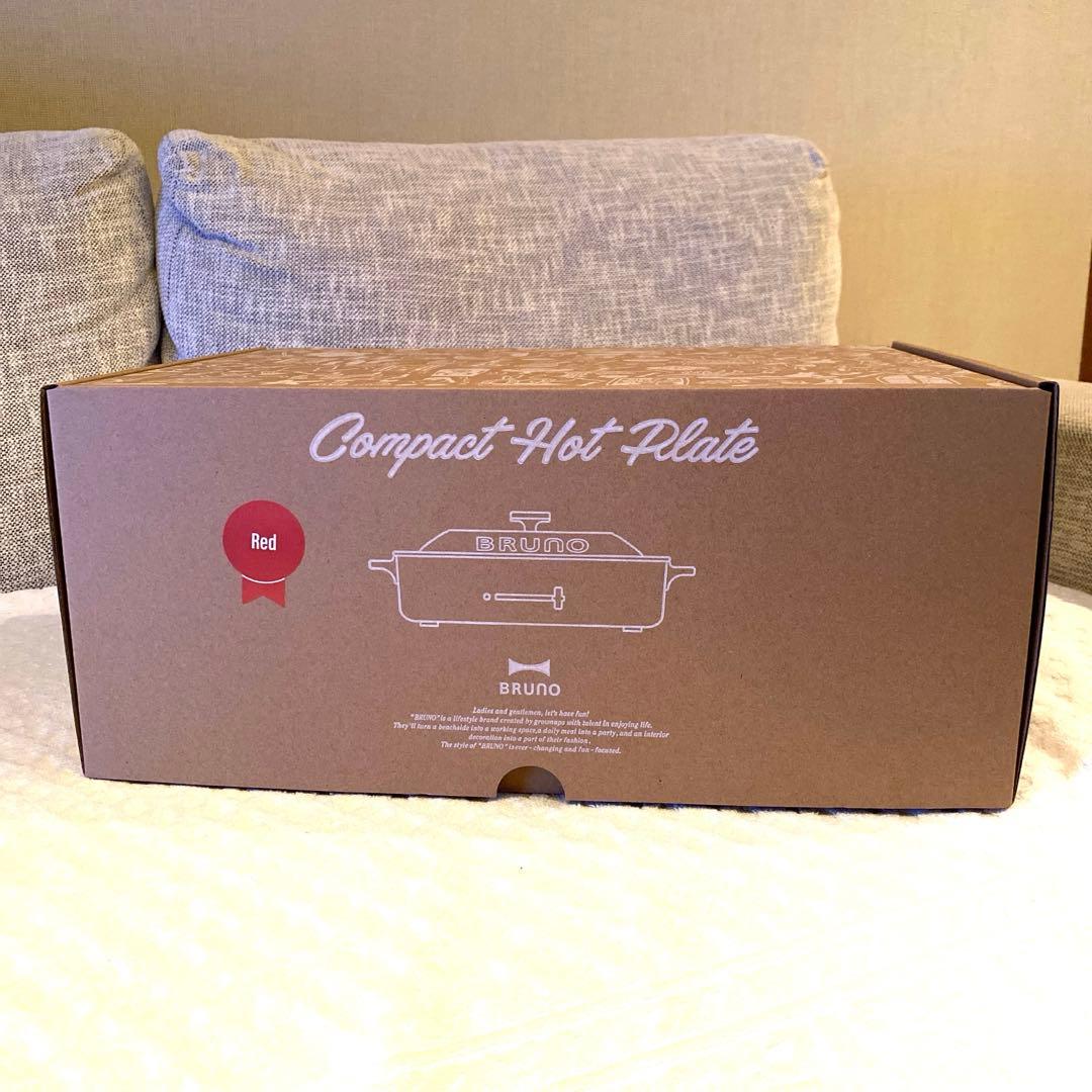 【新品未使用】BRUNOコンパクトホットプレート 人気色レッド★たこ焼き器付