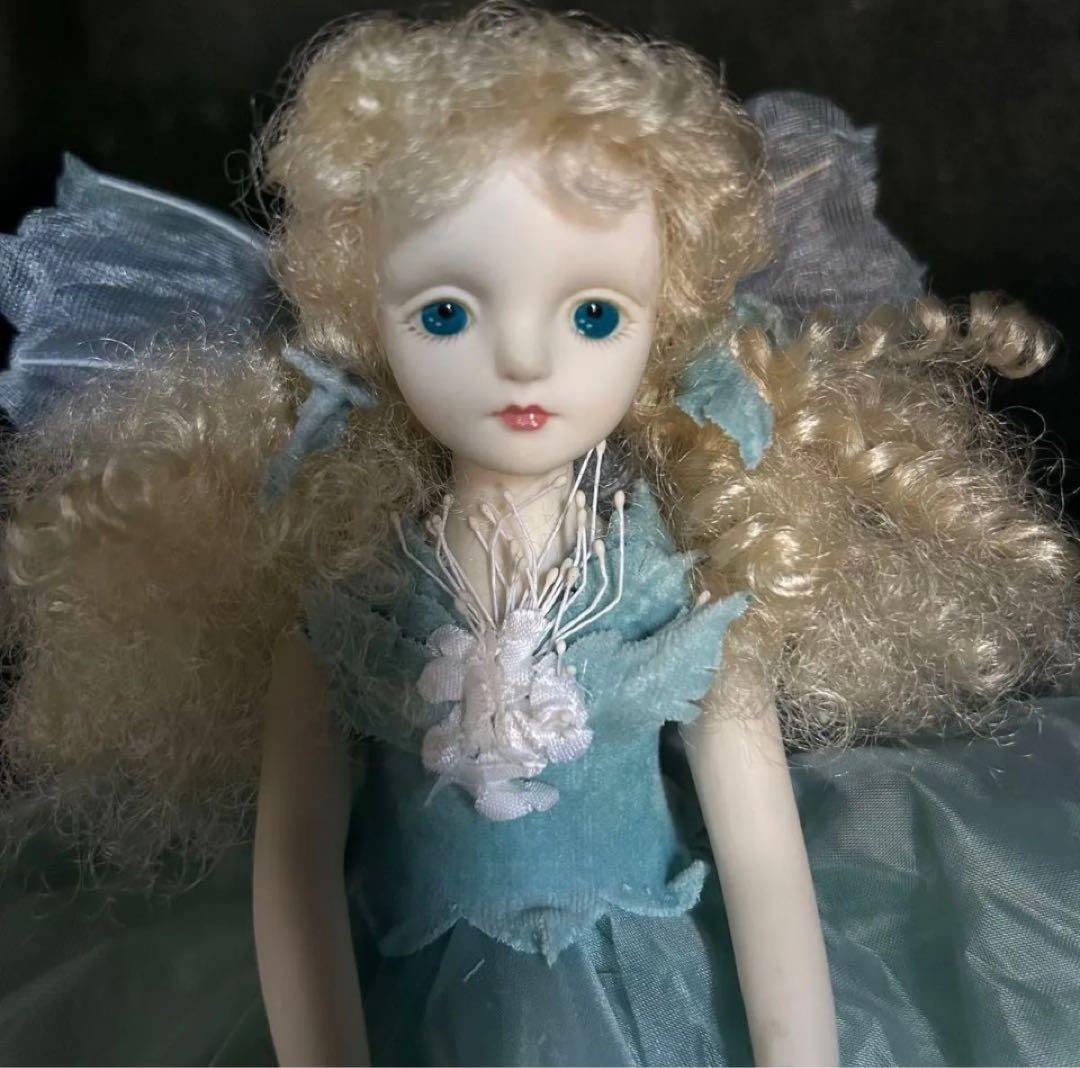 若月まりこ　ビスクドール　花の妖精　ブルー　作家ドール コレクターズドール