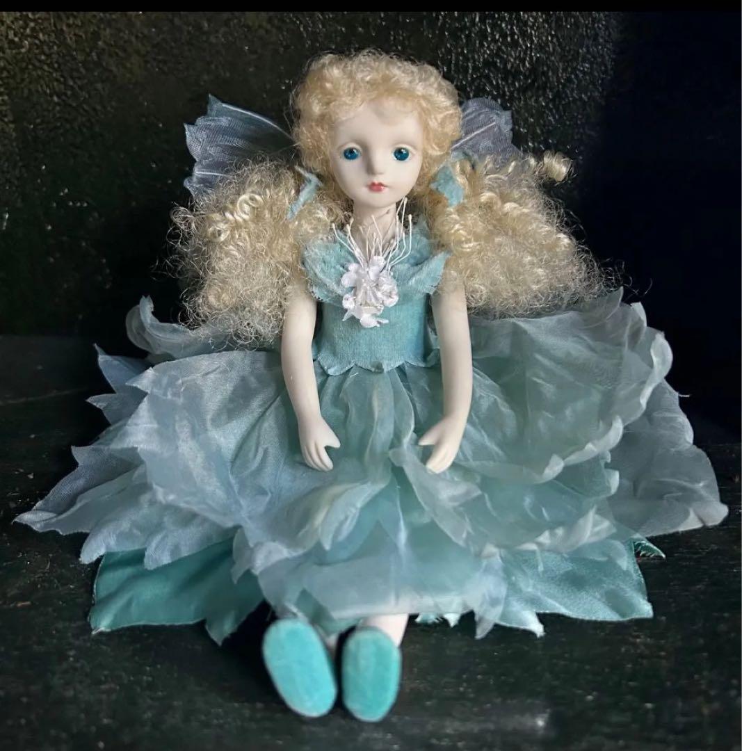 若月まりこ　ビスクドール　花の妖精　ブルー　作家ドール コレクターズドール
