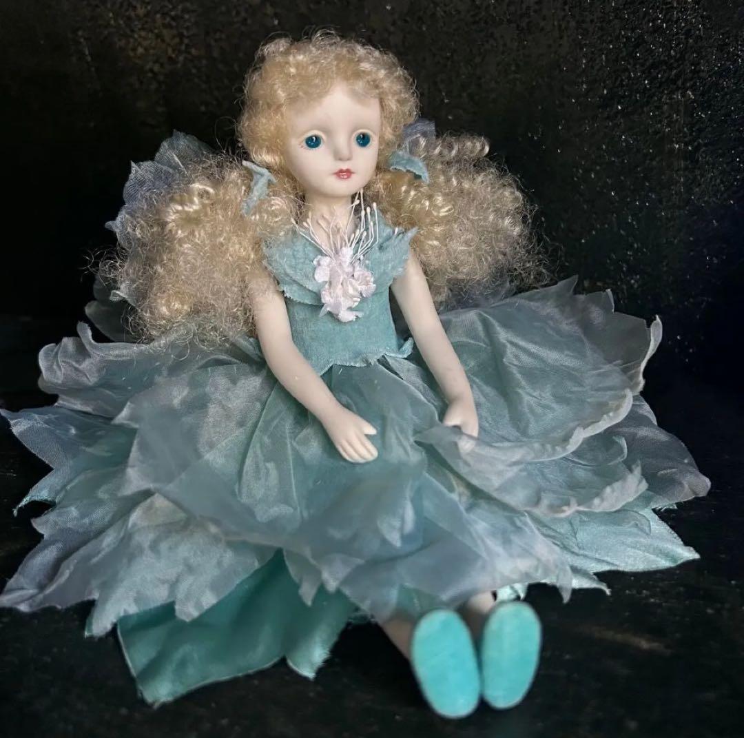 若月まりこ　ビスクドール　花の妖精　ブルー　作家ドール コレクターズドール