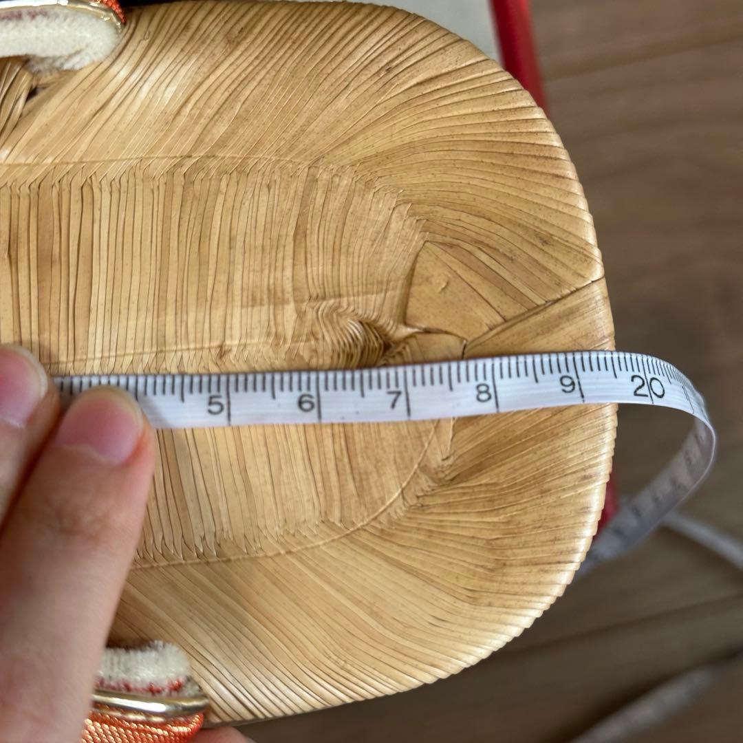 未使用品　七五三　７歳　アンティーク　ぽっくり　下駄　畳表　女の子　鶴　金