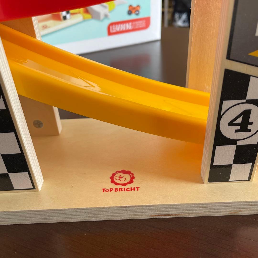 スロープトイ ミニカー 木製 知育玩具 くるくるスロープ ミニカー6台