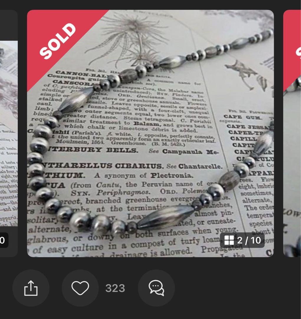 未使用品インディアンジュエリーハンドメイド　シルバー925ナバホパールネックレス