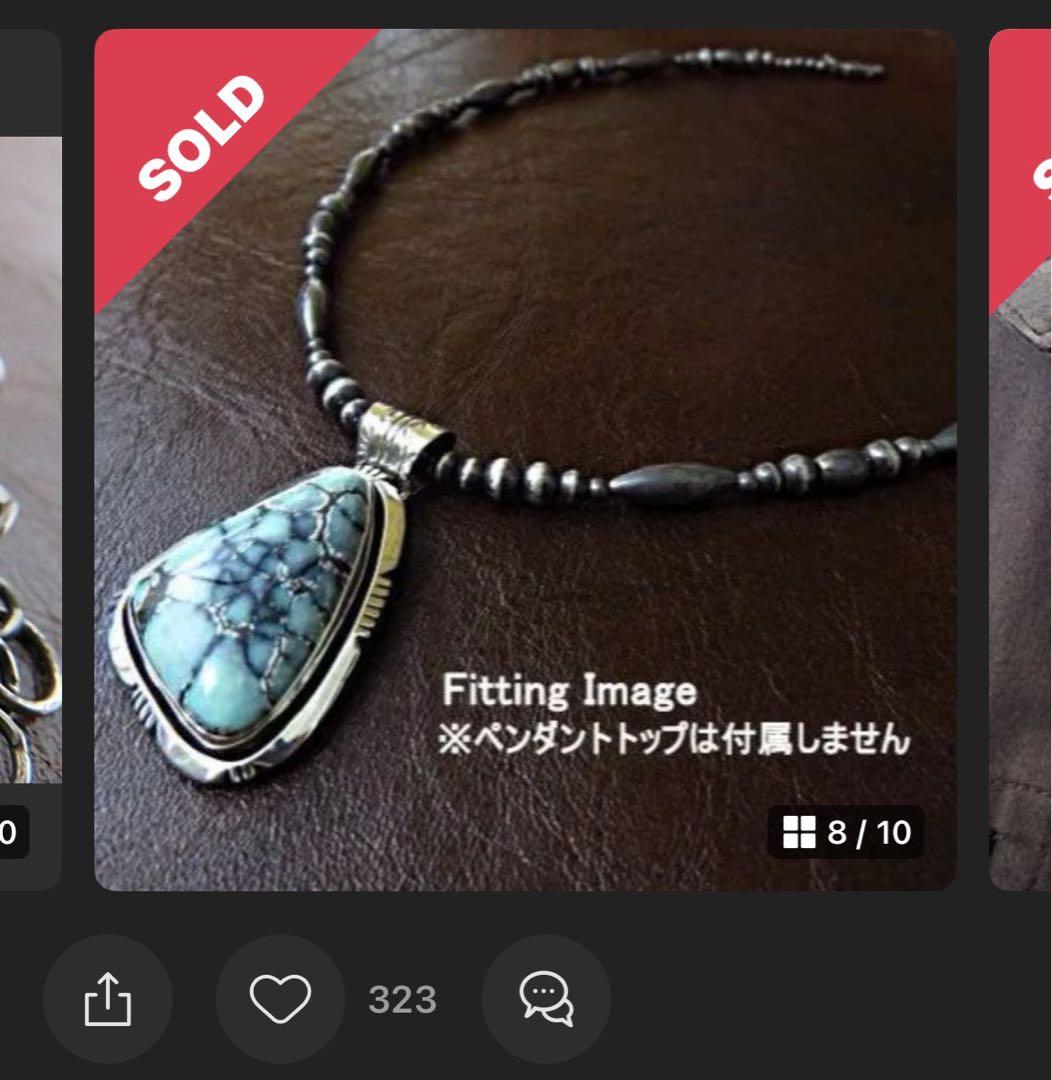 未使用品インディアンジュエリーハンドメイド　シルバー925ナバホパールネックレス