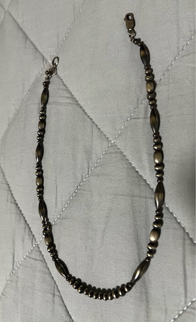 未使用品インディアンジュエリーハンドメイド　シルバー925ナバホパールネックレス