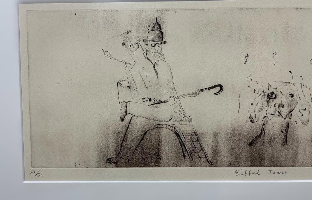 Eiffel Tower エッチング 33/50 木製フレーム付き