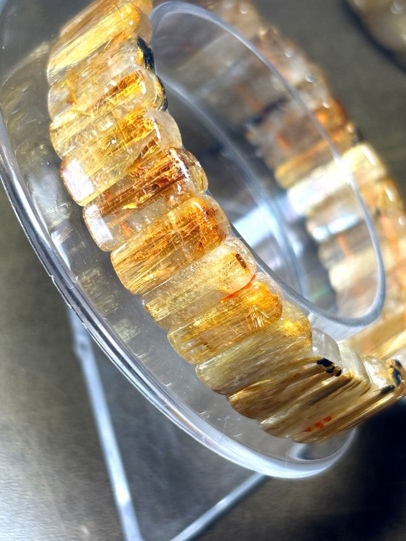 ゴールドタイチンルチルバングル　超高品質（新品未使用）2個セット