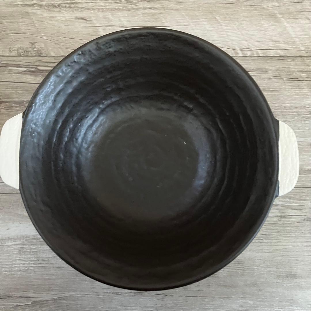 E-1 【オーブンOK】耐熱 ラーメン鉢 ペアセット（れんげ付き）黒 萬古焼