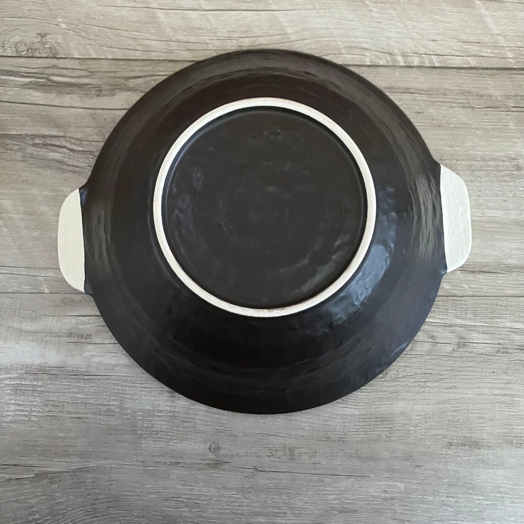 E-1 【オーブンOK】耐熱 ラーメン鉢 ペアセット（れんげ付き）黒 萬古焼