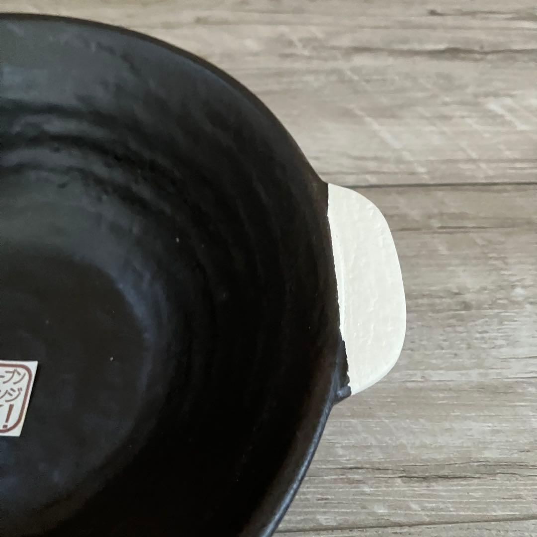E-1 【オーブンOK】耐熱 ラーメン鉢 ペアセット（れんげ付き）黒 萬古焼