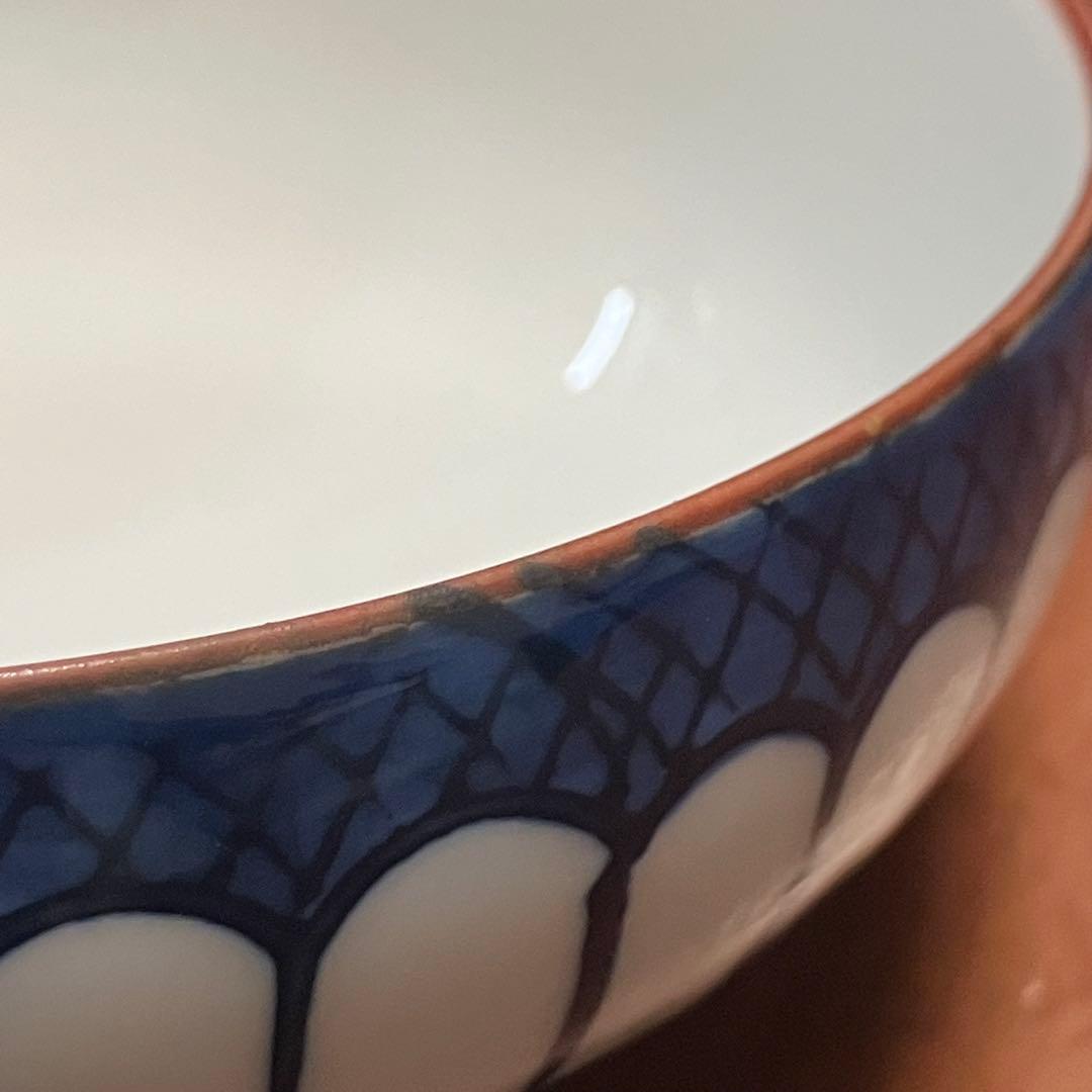 有田焼 源右衛門窯 染付梅地紋 角皿（台座付）＆ 染付小鉢 5客揃えセット