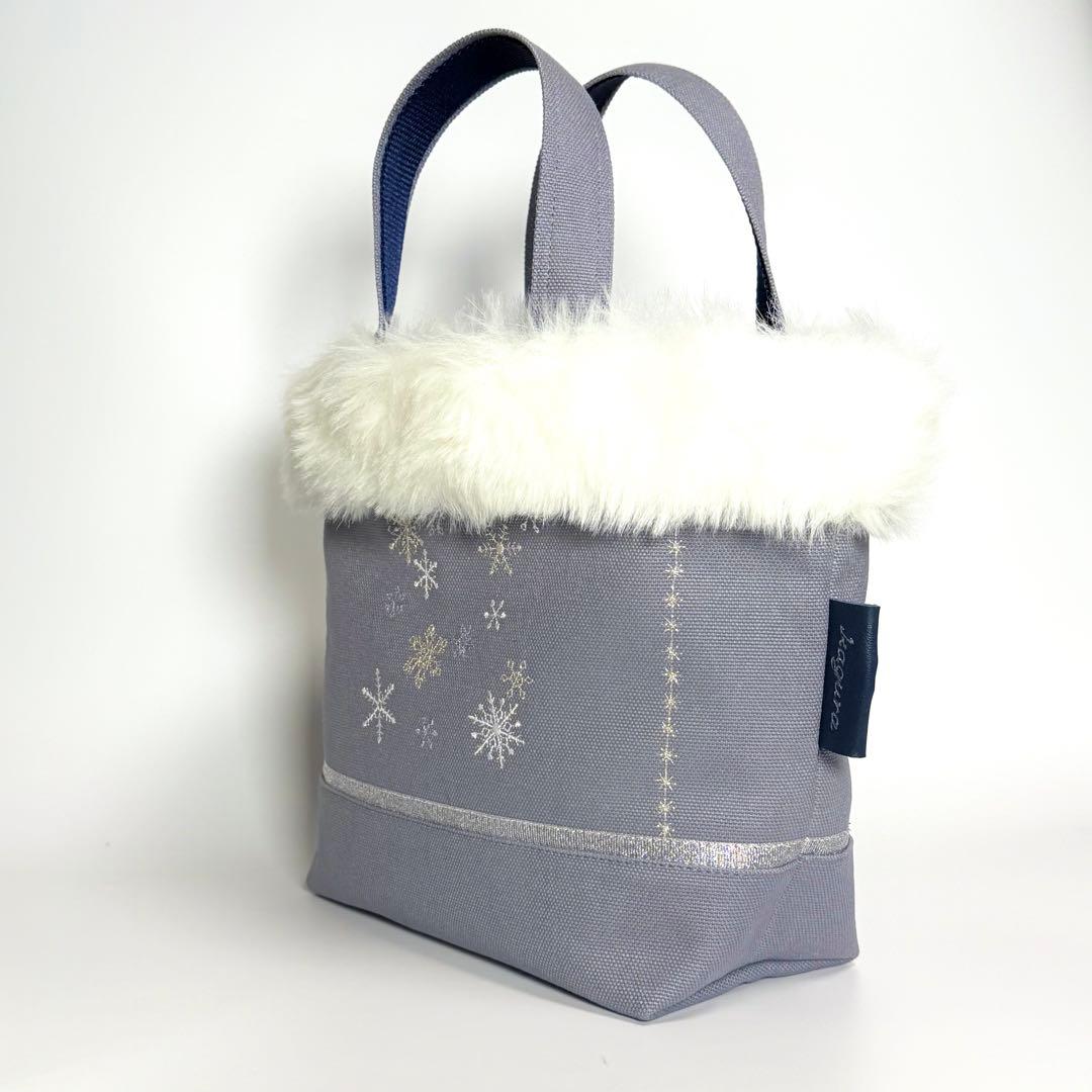 アメリカンショートヘアー刺繍♡ボア付き帆布トートバッグ