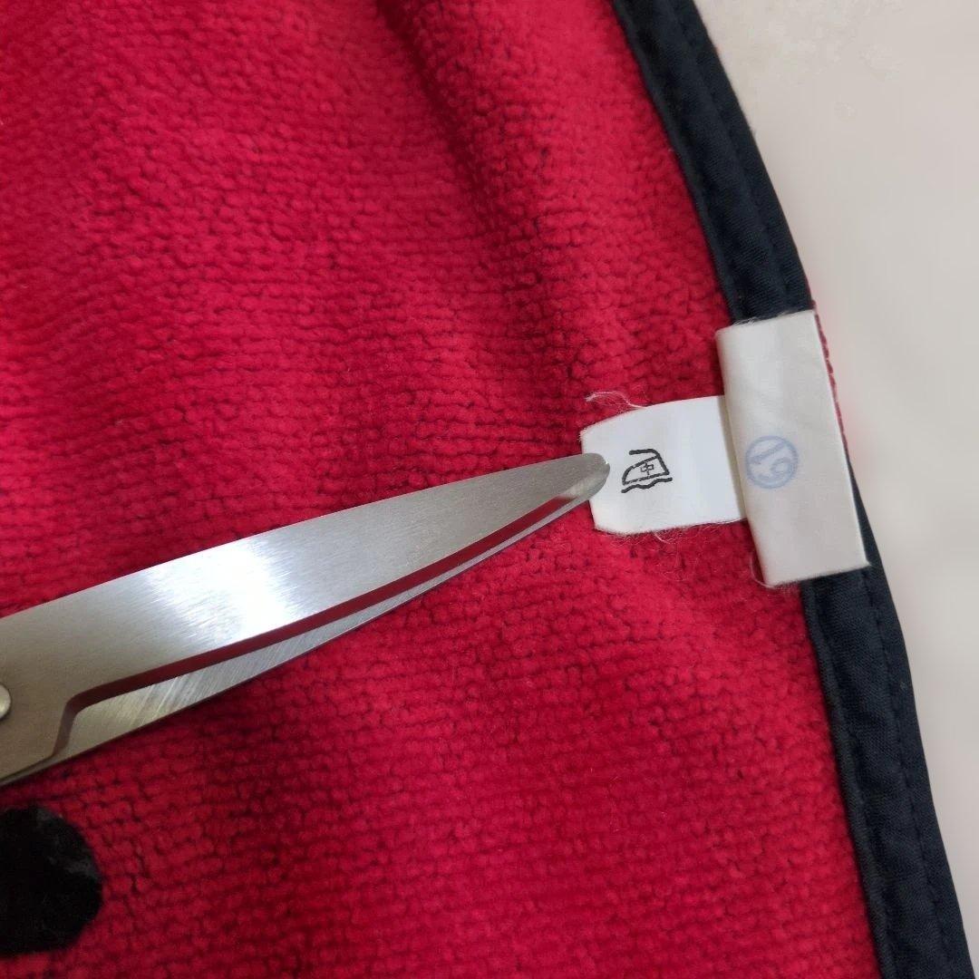 フェイラー　シェニール織花柄エプロン　レッド