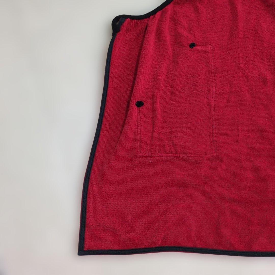 フェイラー　シェニール織花柄エプロン　レッド