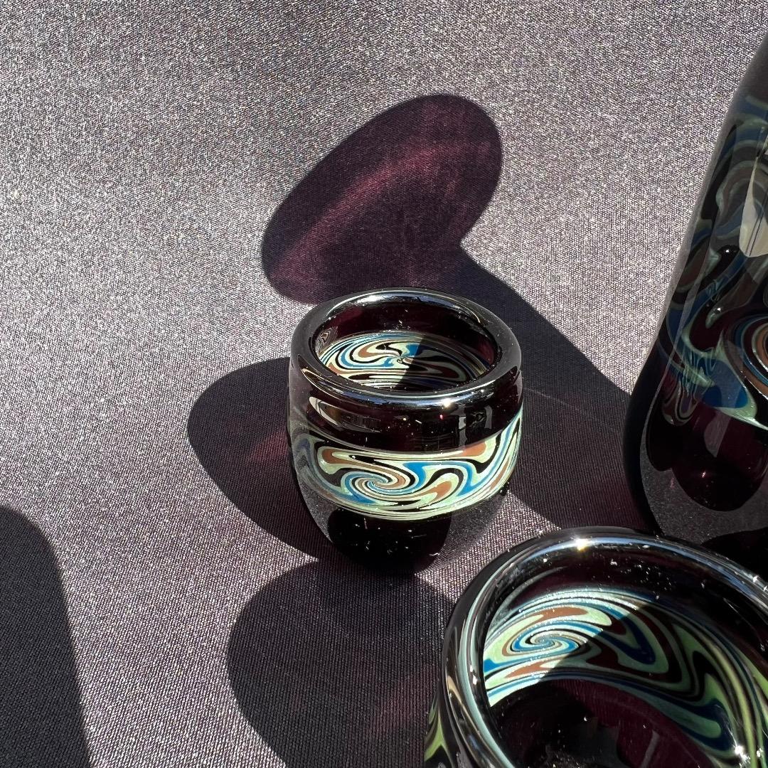 Xodas 徳利 お猪口 セット ボロシリケイトガラスアート
