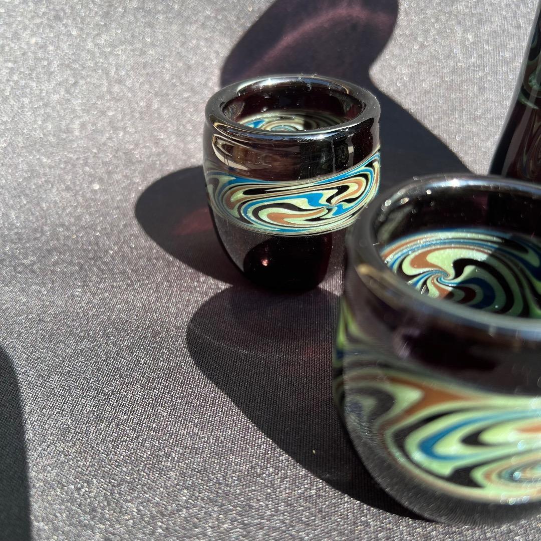 Xodas 徳利 お猪口 セット ボロシリケイトガラスアート