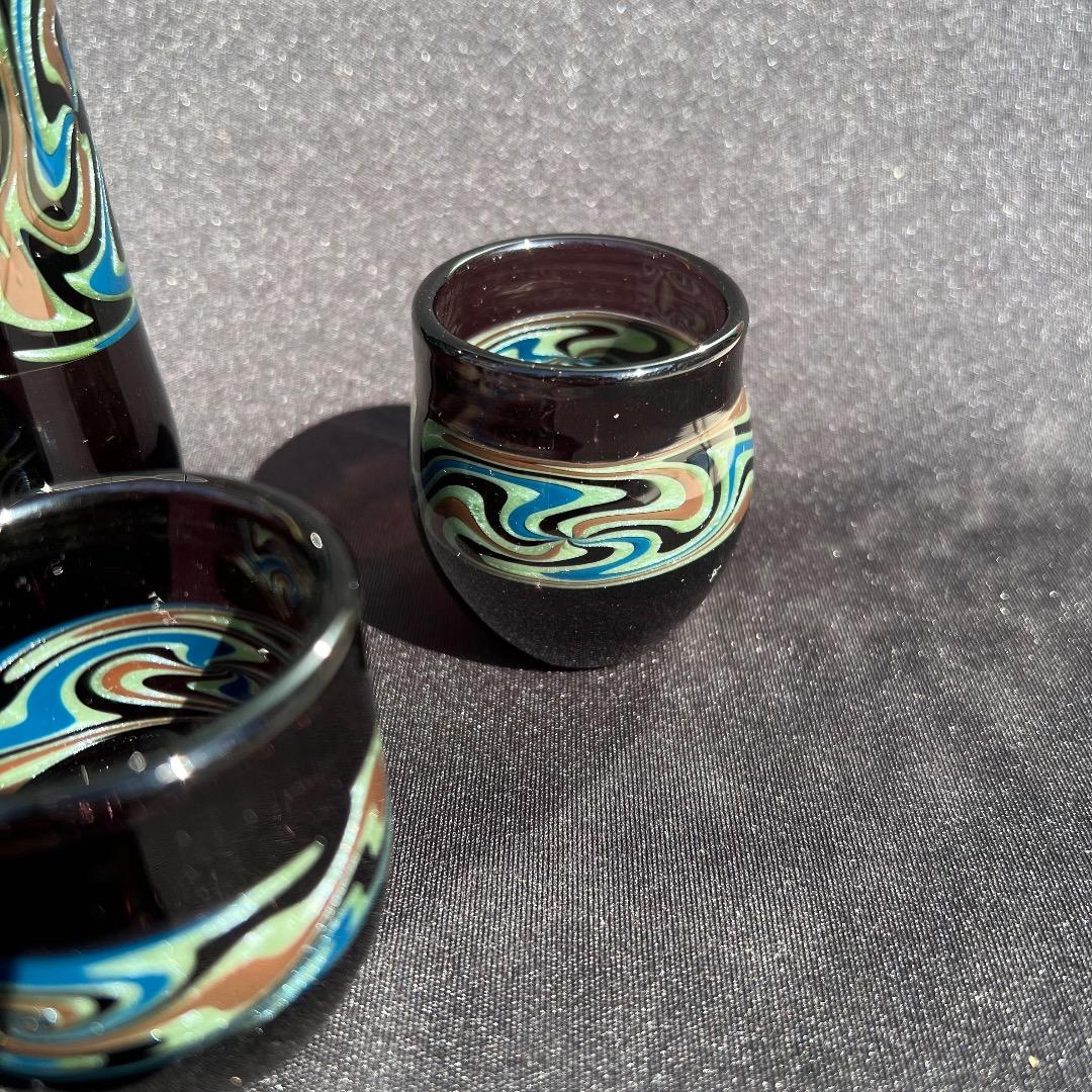 Xodas 徳利 お猪口 セット ボロシリケイトガラスアート