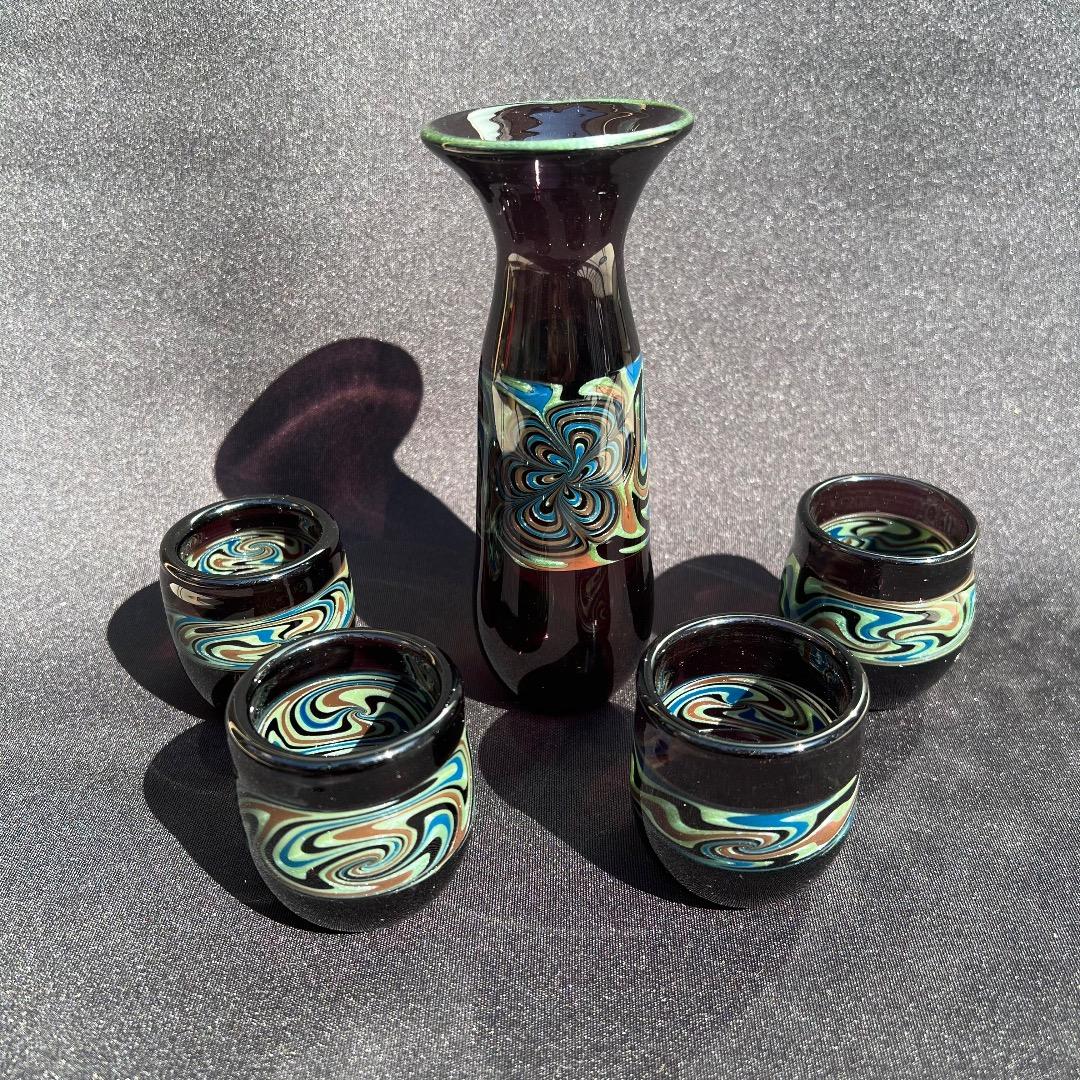 Xodas 徳利 お猪口 セット ボロシリケイトガラスアート