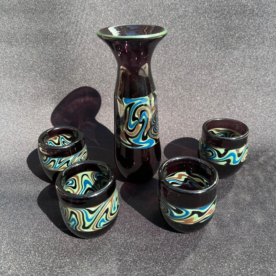 Xodas 徳利 お猪口 セット ボロシリケイトガラスアート