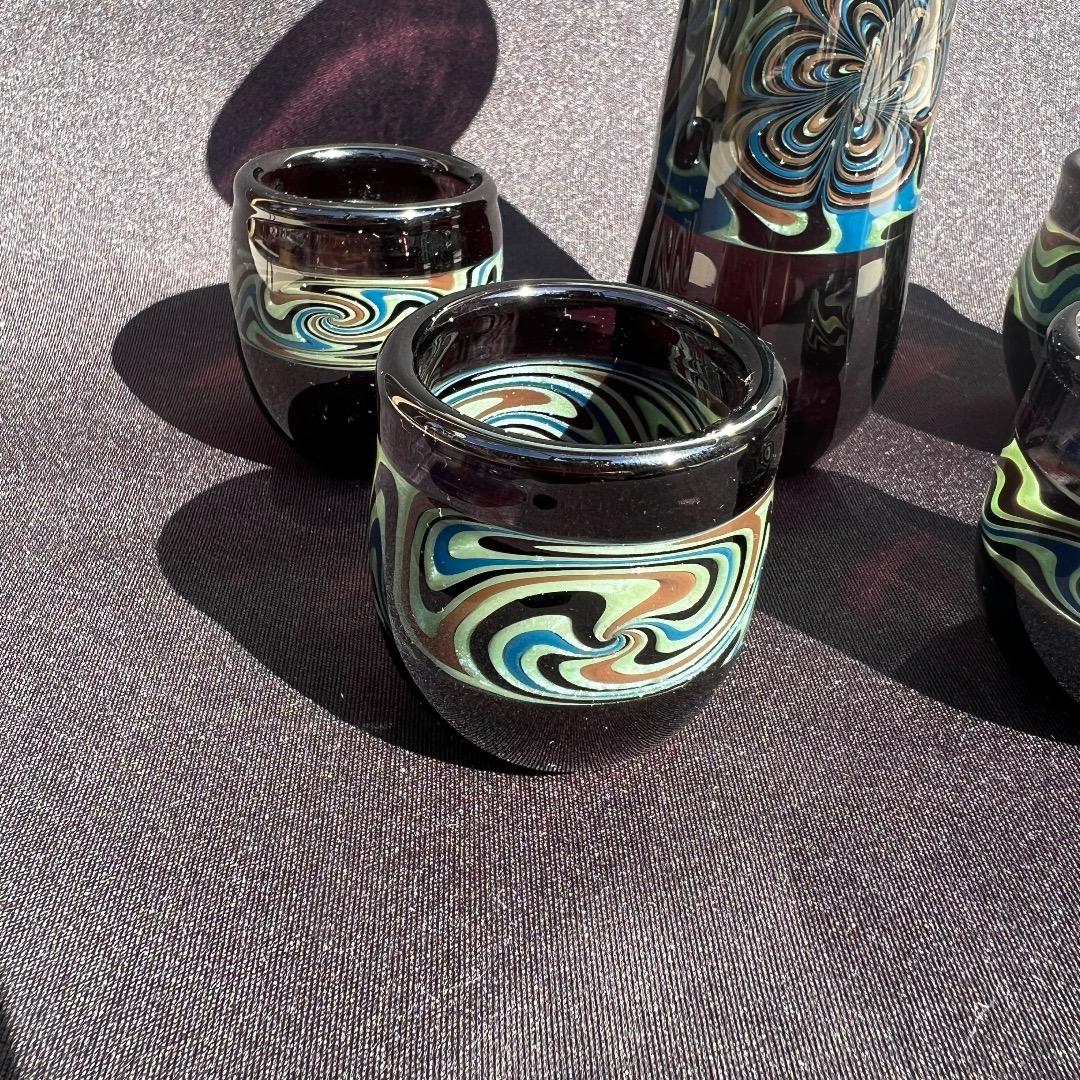 Xodas 徳利 お猪口 セット ボロシリケイトガラスアート