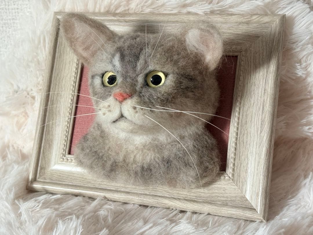【専用】羊毛フェルト　猫　ハンドメイド　フレームタイプ