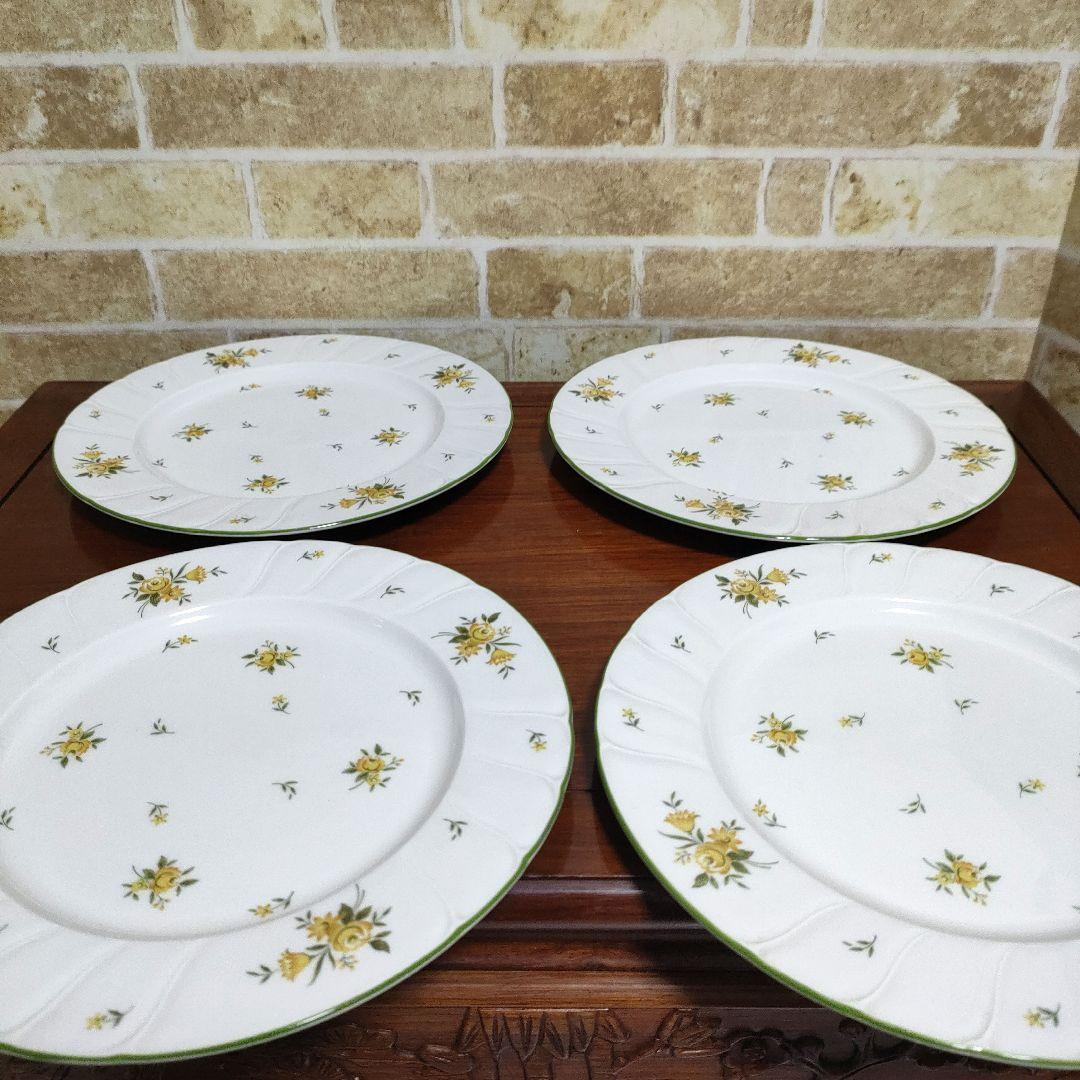 Noritake ノリタケ クラフトーン 花柄 イエロー プレート6枚セット