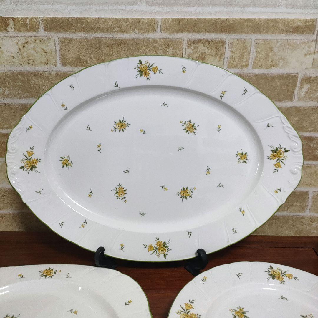 Noritake ノリタケ クラフトーン 花柄 イエロー プレート6枚セット