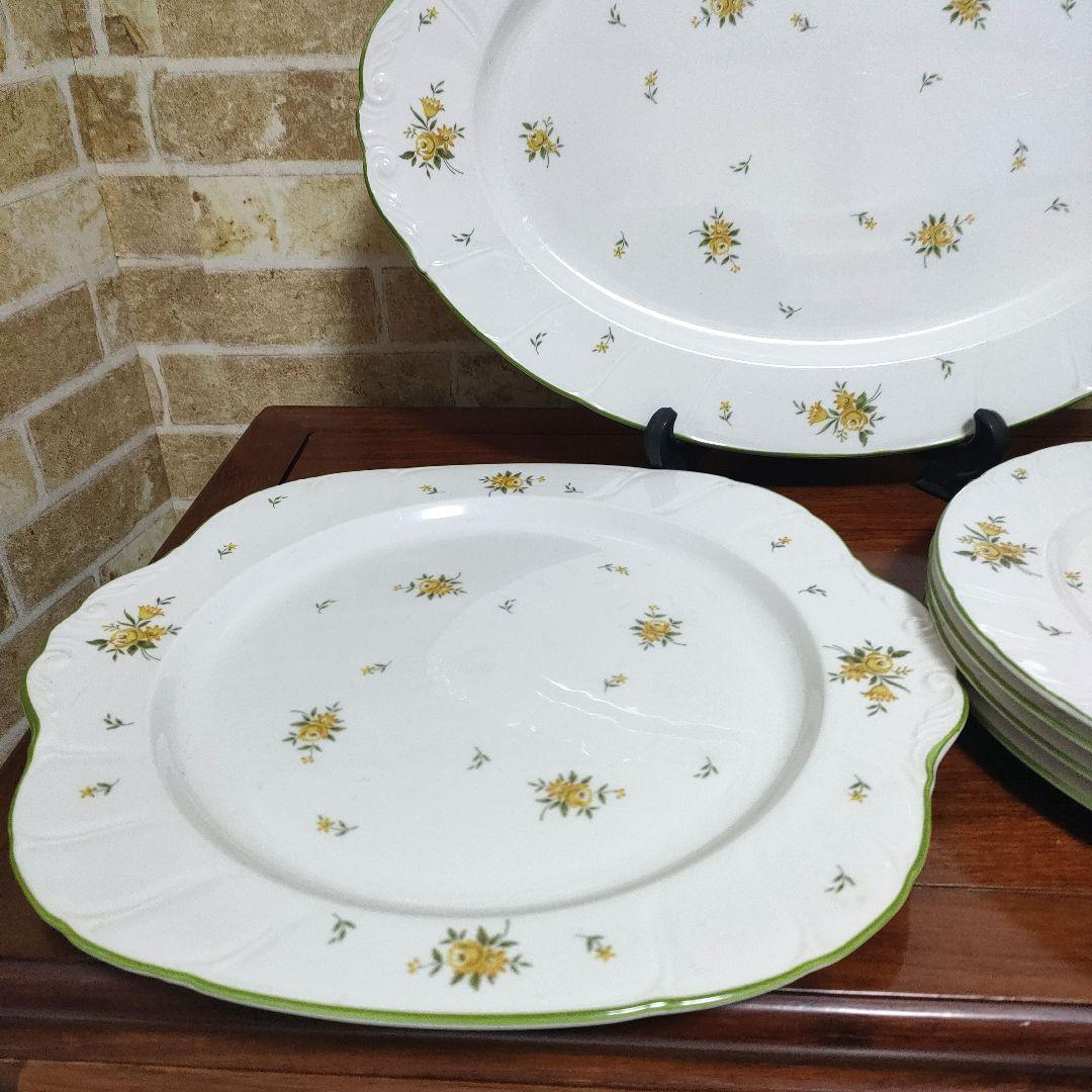 Noritake ノリタケ クラフトーン 花柄 イエロー プレート6枚セット