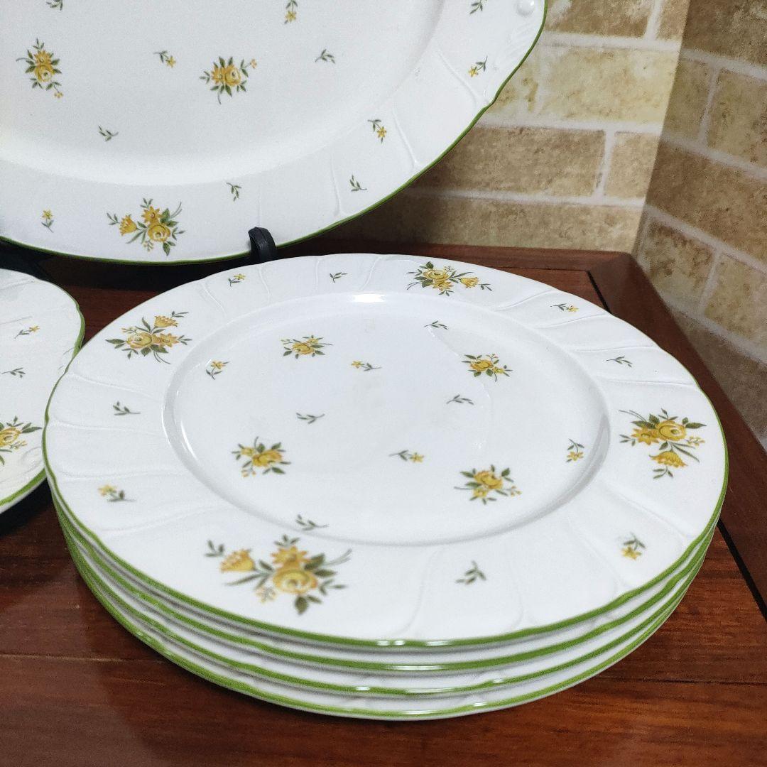 Noritake ノリタケ クラフトーン 花柄 イエロー プレート6枚セット