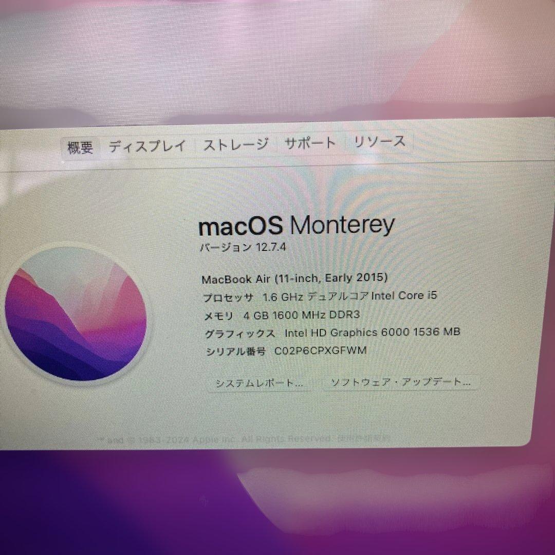 MacBook本体 Apple MacBook Air 2015 11inch