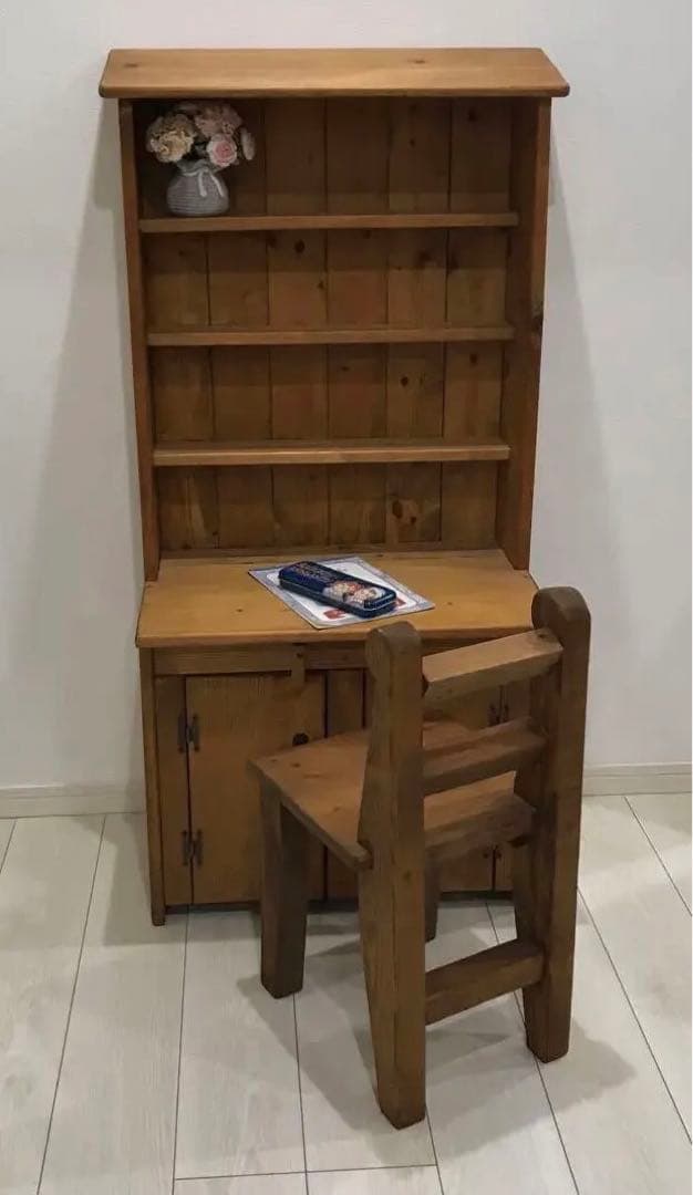 シンプル棚付き机　手作り　オーダー品　最終価格！