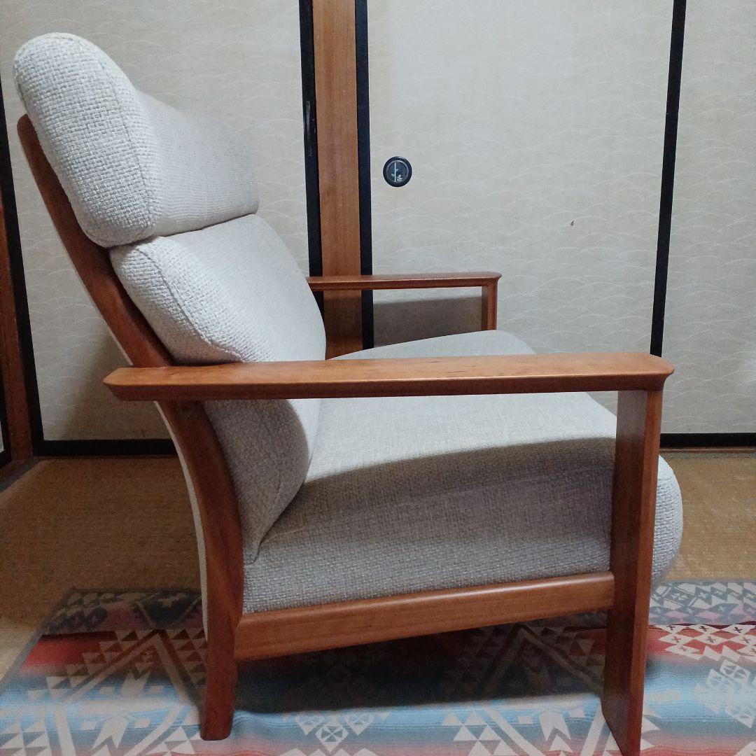 【カリモク】平織布地セミハイバック二人掛けソファー ベージュ系