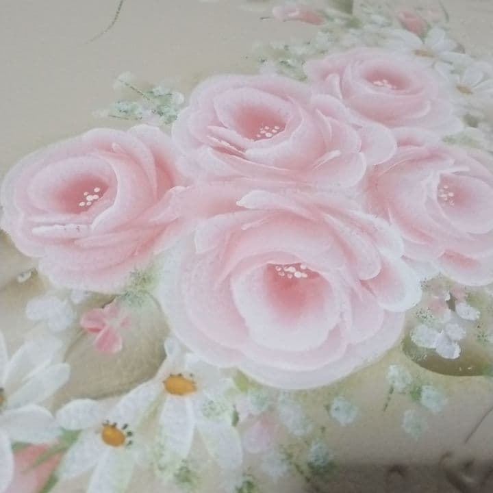 クリーム色ランチョンマット　2枚組トールペイント