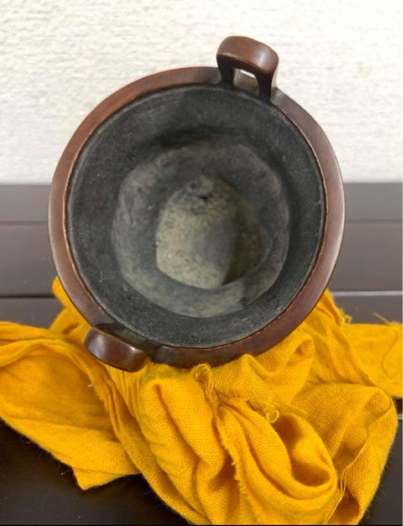 中国古銅香炉　大明古銅象足香炉 【宣徳年製】在銘 y639