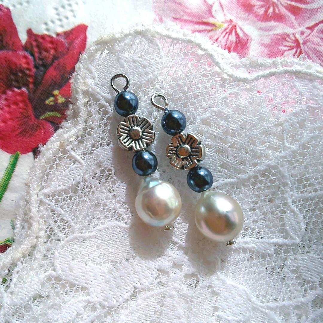 ♡期間限定販売【10】あこや真珠バロックパールのチャーム、ピアス、イヤリング♡