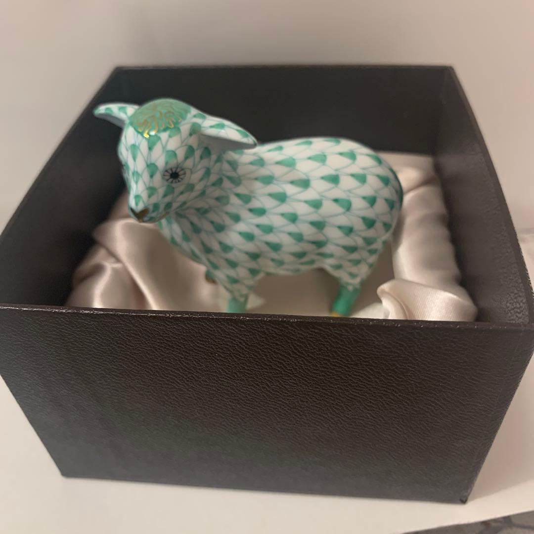 ☆専用☆ヘレンド 干支シリーズ 羊 グリーン(箱付き)