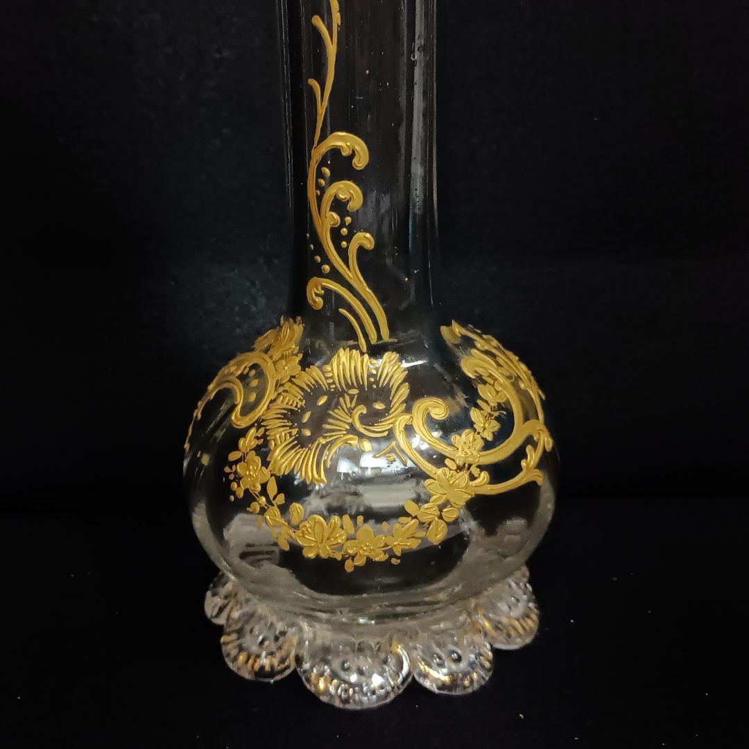 【希少】オールドバカラ 金彩 花瓶 フラワーベース