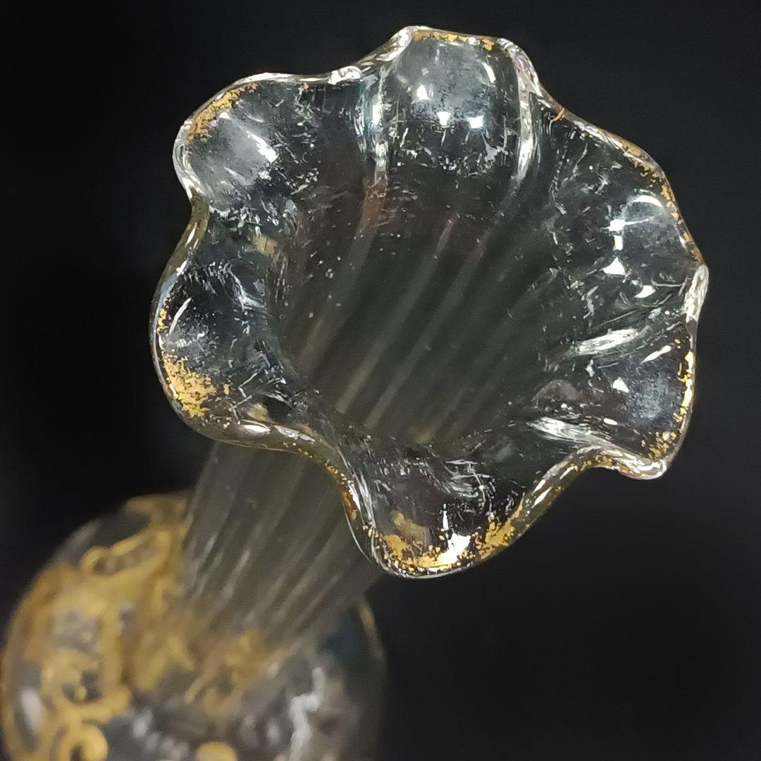 【希少】オールドバカラ 金彩 花瓶 フラワーベース
