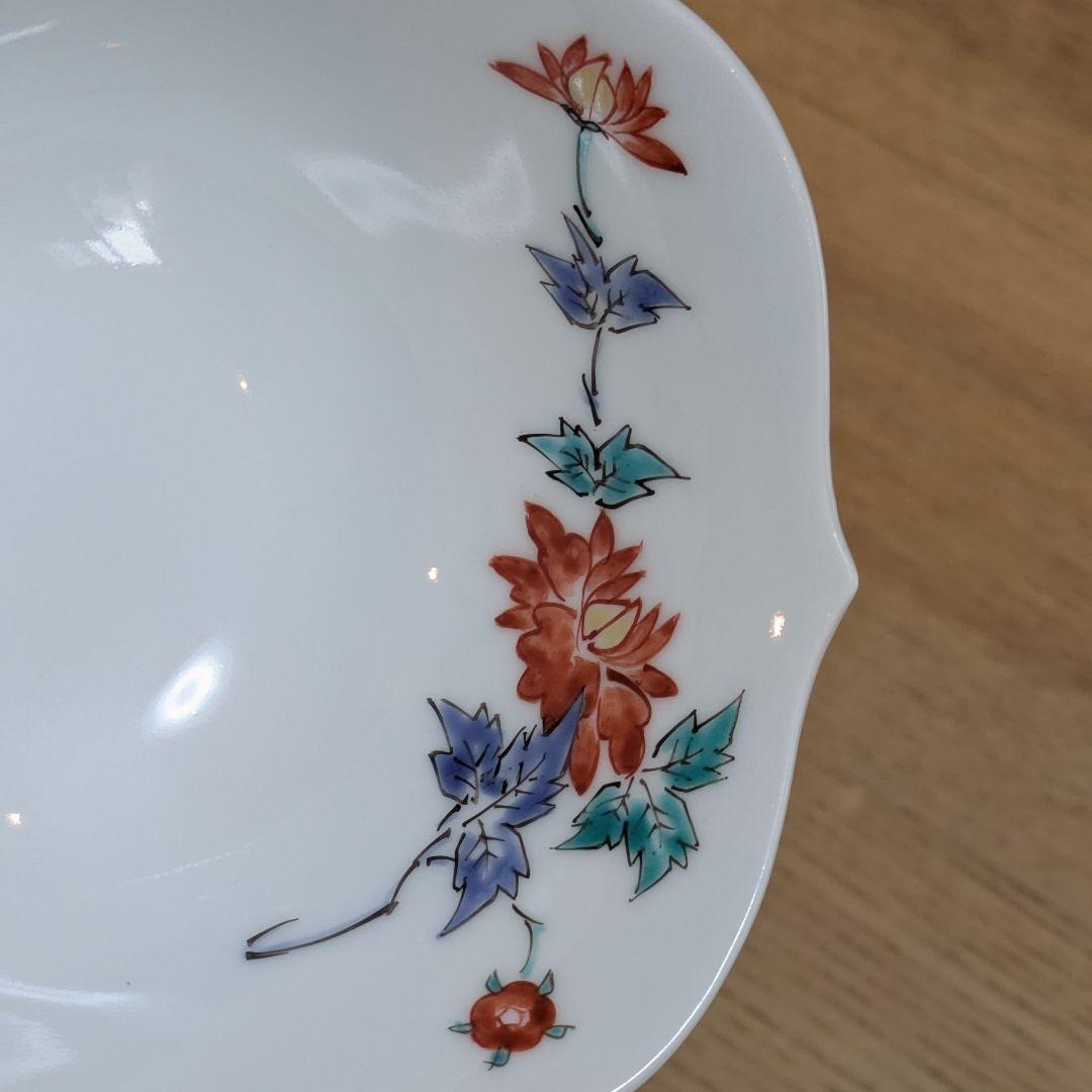 十三代　酒井田柿右衛門　牡丹文　中付　五客　共箱　栞