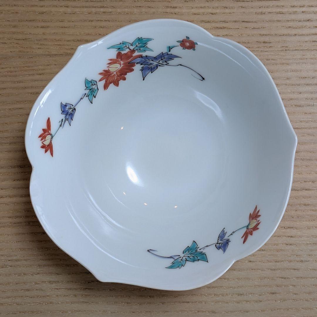 十三代　酒井田柿右衛門　牡丹文　中付　五客　共箱　栞